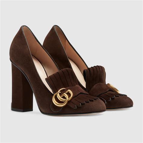 the real real gucci suede black heels|Gucci Suede Pumps .